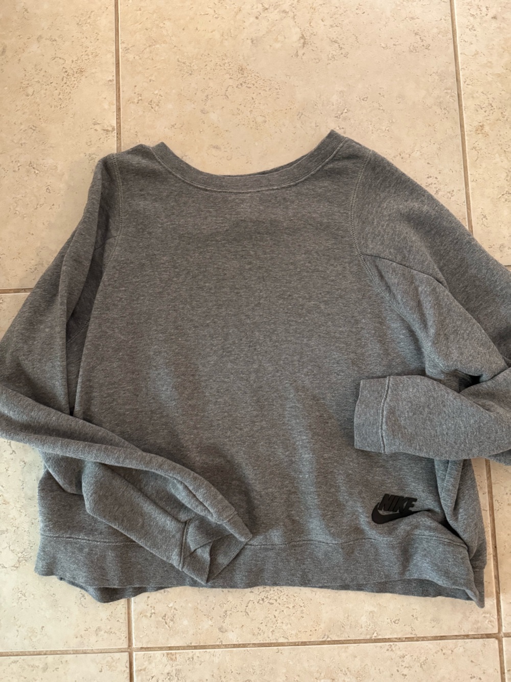 Nike Heather Gray Crewneck Sweatshirt with Black Swoosh Size L